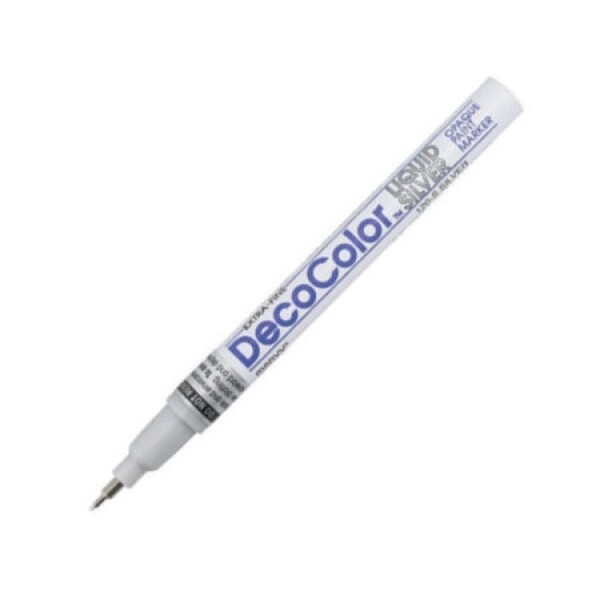 Marvy Popisovač Deco Color lakový 0,7mm - stříbrný