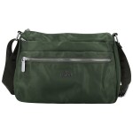 Trendy dámská nylonová crossbody kabelka Nomia, tmavě zelená