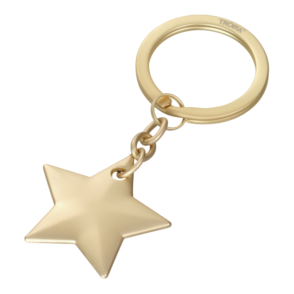 TROIKA klíčenka - Golden Star, kovová, mix barev