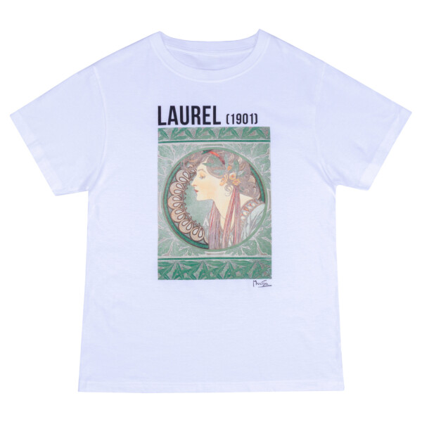 Tričko Alfons Mucha - Laurel bílé L