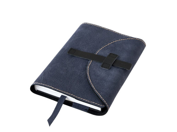 Variabilní kožený obal se sponou kůže černá semiš