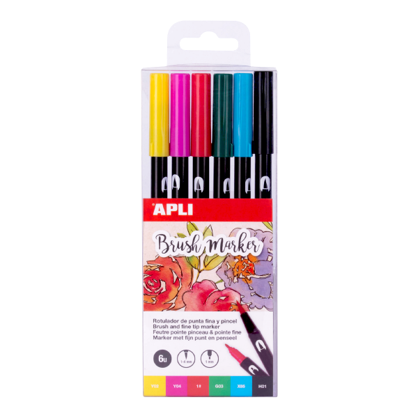 APLI Štětcové fixy BRUSH DUO sada, barev