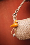 Kay Bojesen Dřevěná klíčenka Bird Orange / Silver, oranžová barva, dřevo, kov, kůže