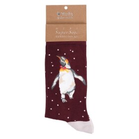 Pánské ponožky Wrendale Designs Christmas King - Tučňák, vánoční