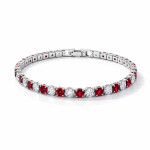 Náramek s červenými zirkony Robertina, Červená 19 cm