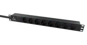 Lanview 19" napájecí panel 8x Schuko, 2m / Napájecí panel / 16 A / 1U / přepěťová ochrana (LVR-2MSCH-SPD-SCH8)