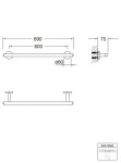 STEINBERG - 650 Držák ručníků, délka 69 cm, chrom 650 2600