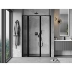 MEXEN/S - Mist sprchové dveře křídlové levé 135, černý okraj, černá 8A4-135-001-70-70-L