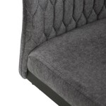 Židle jídelní, šedá látka, černý kov