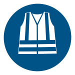 Djois podlahová značka kulatá - Používej reflexní vestu, Ø 430 mm, 1 ks