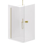 CERANO Sprchová zástěna Walk-in Onyx Top Round L/P - 8 mm - kulatá vzpěra - zlatá, transparentní sklo - 70x200 cm