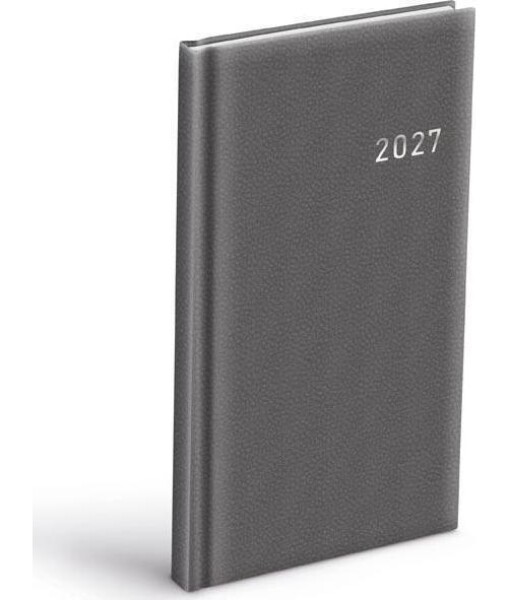 Diář 2027 T806 PVC tmavě šedý 90x170mm