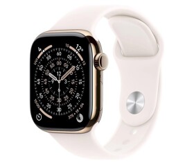 Apple Watch Series 11 GPS + Cellular 42mm Gold Titanium Case with Light Blush Sport Band - S/M EDF_1218873