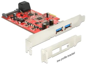 Delock PCI Express Card 2 x externí USB 3.0 + 2 x interní SATA 6 Gbps / Low Profile Form Factor (89389-D)