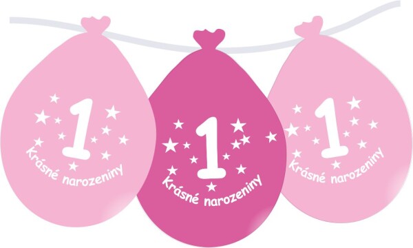 Balónek růžový KRÁSNÉ NAROZENINY číslo 1 visící- 5 ks balonky.cz Balónek růžový KRÁSNÉ NAROZENINY číslo 1 visící- 5 ks balonky.cz