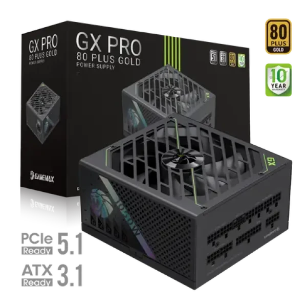 Gamemax GX PRO 1050G / Zdroj / ATX / 1050W / 80 Plus Gold / Plně modulární (GX PRO 1050G)