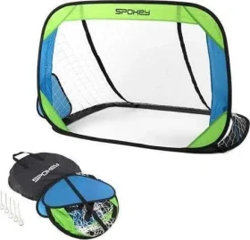 Spokey Goalkeeper zeleno-modrá / Fotbalová branka / Samorozkládací / sada 2 ks