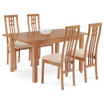 Jídelní židle, masiv buk, moření tmavý buk, látkový šedý potah