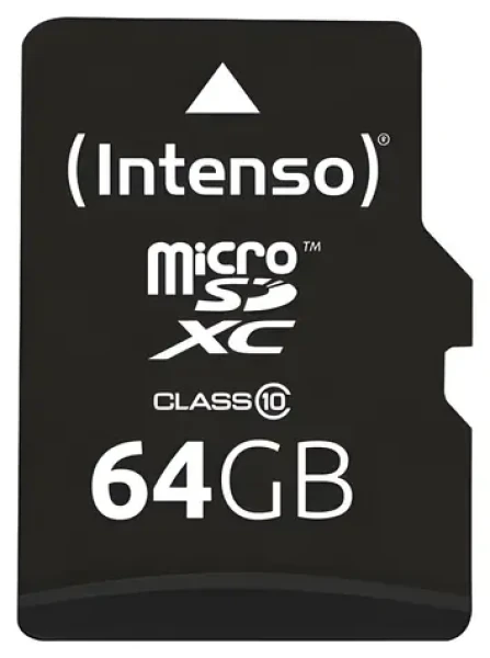 Intenso microSDXC 64GB / Paměťová karta / Class 10 / čtení 25 MB/s / SD adaptér (3413490)
