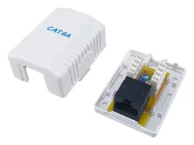 Equip Instalační krabice Cat6A 1x RJ45 bílá / Instalační krabice / UTP / Pozlacené kontakty (235215)