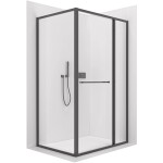 CERANO Sprchový kout Versaro L/P - 6 mm - černá matná, transparentní sklo - 120x80 cm - zasouvací