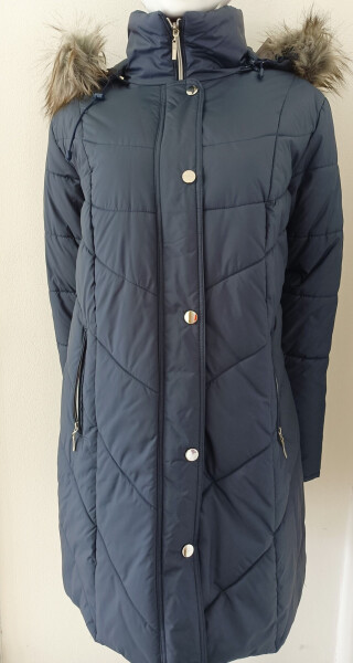 Dámská zimní bunda s kapucí M49409 - Zaks tmavě modrá 50