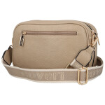 Stylová dámská koženková crossbody kabelka Aliana, tmavě béžová