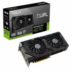 ASUS Dual GeForce RTX 4070 OC Edition / 2550 MHz / 12GB GDDR6X / 192bit / 1x HDMI+3x DP / 200W (8) (90YV0IZ2-M0NA00)