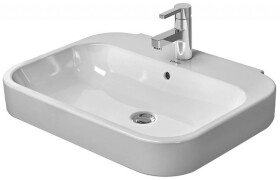 DURAVIT - Happy D.2 Umyvadlo 60x48 cm, s přepadem, s otvorem pro baterii, s WonderGliss, bílá 23166000001