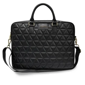 GUESS Quilted brašna pro notebook 15 černá / EKO kůže (3700740469323)