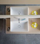DURAVIT - DuraSquare Umyvadlo na desku, 50x47 cm, bez přepadu, s otvorem pro baterii, DuraCeram, WonderGliss, bílá 23535000711