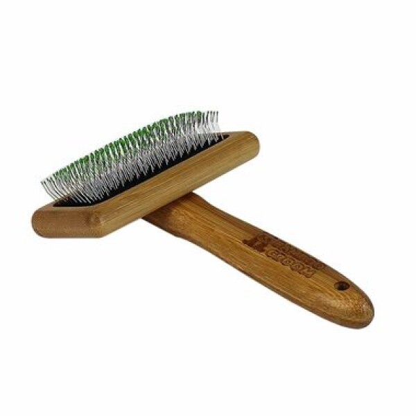 Bamboo Groom Střední jemný kartáč s nerezovými hroty / Finišák (BAM-165784)