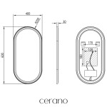 CERANO - Koupelnové LED zrcadlo Salvo, kovový rám - černá matná - 40x60 CER-NT8144C-40X60