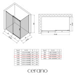 CERANO - Sprchový kout Santoro L/P - 8 mm - chrom, transparentní sklo - 120x90x195 - posuvný CER-8050BD7356