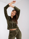 Khaki velurový set s mikinou Ilaria velikost: S