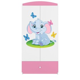 Skříň Babydreams růžová - Slon