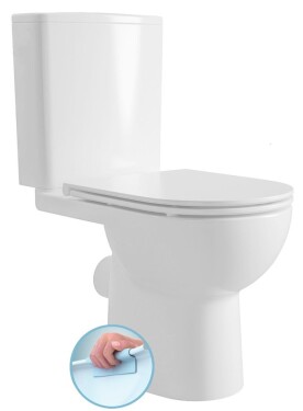 AQUALINE - TAVON WC kombi, Rimless, zadní odpad, bílá PB106WR
