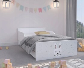 DumDekorace Nádherná dětská postel s vousatým zajíčkem 180 x 90 cm