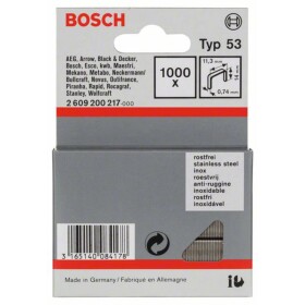 Bosch Accessories 2609200217 svorky z jemného drátu Typ 53 1000 ks Rozměry (d x š) 14 mm x 11.4 mm
