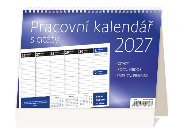 Stolní kalendář 2027 Helma Pracovní s citáty