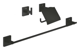 GROHE - QuickFix Start Cube Set koupelnových doplňků 3 v 1, matná černá 411242430