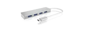 IcyBox IB-HUB1425-C3 USB Hub stříbrná / 4x USB 3.0 / s připojením USB-C (IB-HUB1425-C3)