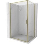 MEXEN/S - Exo sprchový kout dveře křídlové 90 x 80, transparent, zlato 819-090-080-50-00