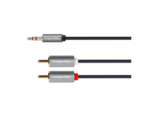 Kabel Jack 3.5mm stereo/2x Cinch 1,8m KRUGER & MATZ KM1214 Basic