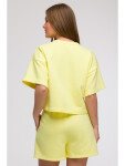 B294 Oříznutá mikina s krátkým rukávem - citronová EU 2XL/3XL