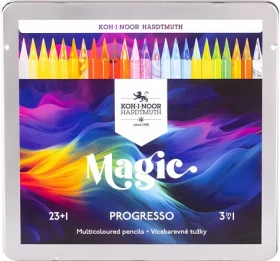 KOH-I-NOOR Progresso Magic 8774 / Pastelky / trojbarevné jádro / 24 ks / plechová krabička (8774)