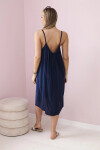Viskózové šaty na ramínka námořnická modř UNI