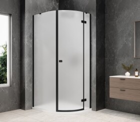 POLYSAN - GLOBE BLACK čtvrtkruhový sprchový kout 800x900, matné sklo, pravé GB2890MRB