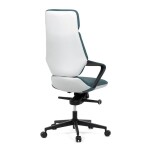 Kancelářské křeslo, zelená ekokůže, houpací mechanismus s aretací ve 4 polohách, kovový kříž, kolečka pro tvrdé povrchy