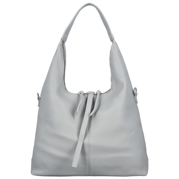 Módní dámská koženková kabelka na rameno Marixa, světle šedá